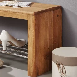 Wohnen Schuhschränke|Garderobenbänke*Dielenbank Uvinessa aus Wildeiche Massivholz