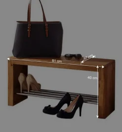 Wohnen Schuhschränke|Garderobenbänke*Dielenbank Uvinessa aus Wildeiche Massivholz