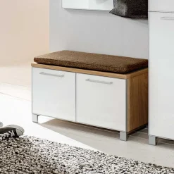 Wohnen Dielenbank Wynoca mit Weißglas