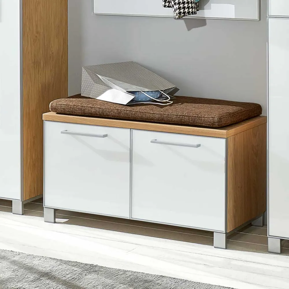 Wohnen Dielenbank Wynoca mit Weißglas