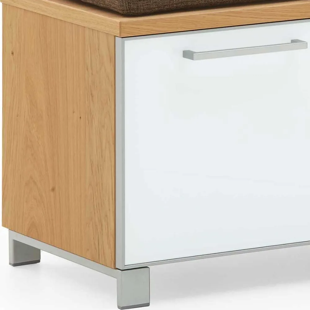 Wohnen Dielenbank Wynoca mit Weißglas