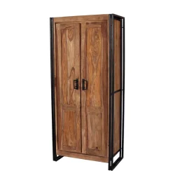 Wohnen Designermöbel|Garderobenschränke*Dielenkleiderschrank Mendoza aus Akazie Massivholz