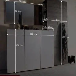 Wohnen Dielenmöbel Satumare in Braun Wenge Dekor (dreiteilig)