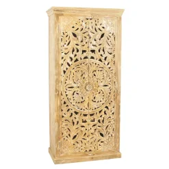 Wohnen Orientalische Möbel|Designermöbel*Dielenschrank in Sandfarben Mangoholz - Runiasa