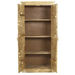 Wohnen Orientalische Möbel|Designermöbel*Dielenschrank in Sandfarben Mangoholz - Runiasa