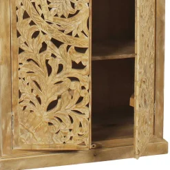 Wohnen Orientalische Möbel|Designermöbel*Dielenschrank in Sandfarben Mangoholz - Runiasa