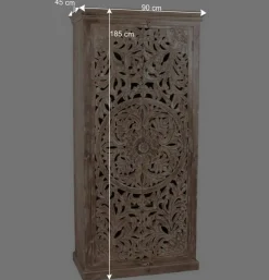 Wohnen Orientalische Möbel|Designermöbel*Dielenschrank in Sandfarben Mangoholz - Runiasa