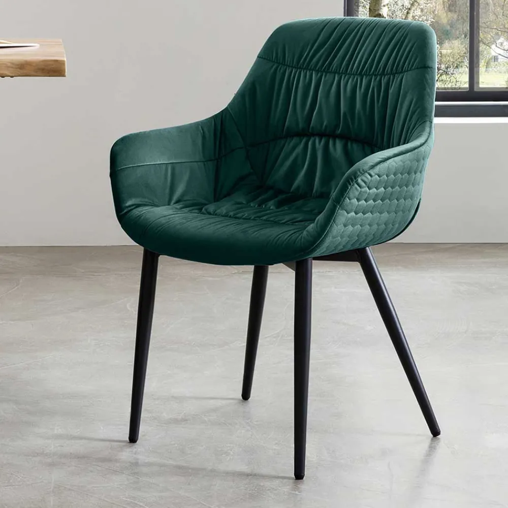 Wohnen Dining Chair mit Armlehnen in Dunkelgrün - Pilawan