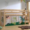 Kinder Wohnen Dinosaurier Hochbett aus Kiefer Natur - Leeward