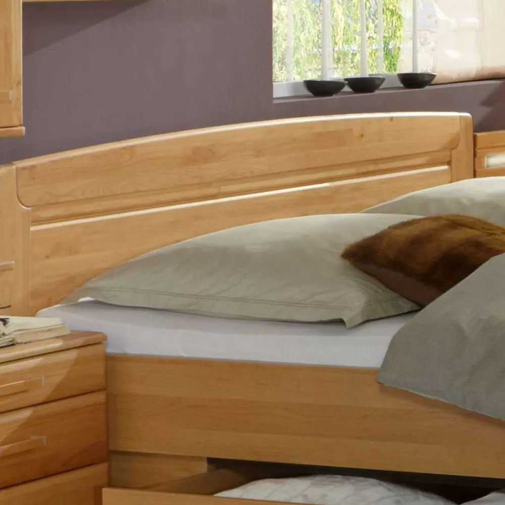 Wohnen Doppelbett Bordeaux aus Erle Teilmassiv