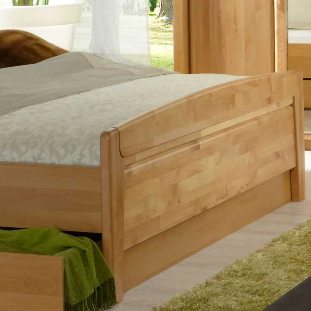 Wohnen Doppelbett Bordeaux aus Erle Teilmassiv