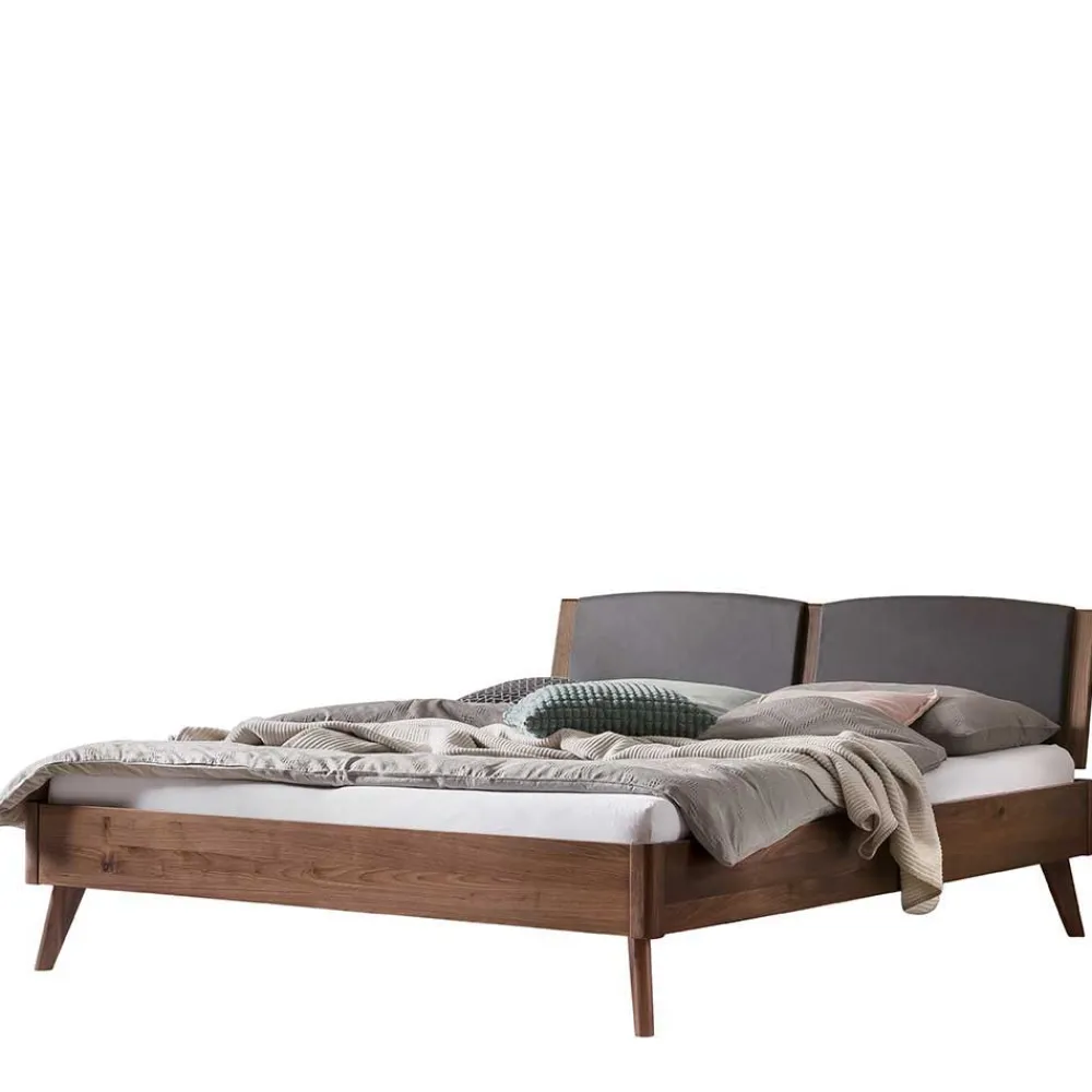 Wohnen Graue Möbel|Braune Möbel*Doppelbett Gestell aus Nussbaum geölt - Carloletta