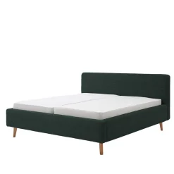 Wohnen Jugendbetten*Doppelbett in Dunkelgrün Cord - Topra