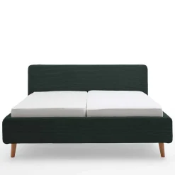 Wohnen Jugendbetten*Doppelbett in Dunkelgrün Cord - Topra