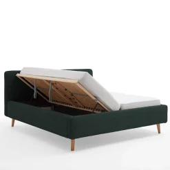 Wohnen Jugendbetten*Doppelbett in Dunkelgrün Cord - Topra