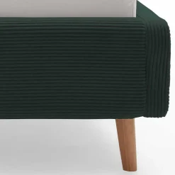 Wohnen Jugendbetten*Doppelbett in Dunkelgrün Cord - Topra