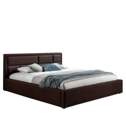 Wohnen Jugendbetten*Doppelbett mit braunem Webstoffbezug - Selami