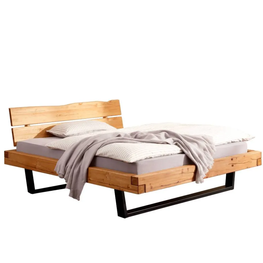 Wohnen Doppelbett mit Kufengestell aus Holz - Kalastania