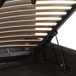 Wohnen Jugendbetten*Doppelbett mit Stauraum in Anthrazit Stoff - Clarford