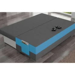 Wohnen Doppelschlafsofa in Grau und Türkis Blau - Lician