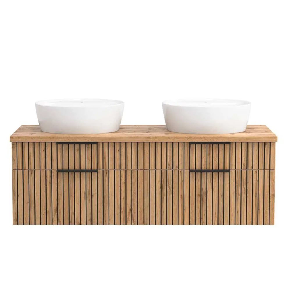 Wohnen Doppelter Waschtisch mit vier Schubladen - Crystoga