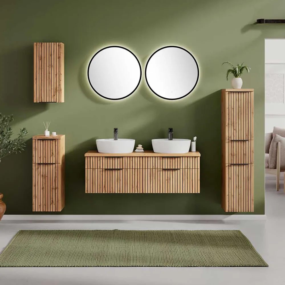 Wohnen Doppelter Waschtisch mit vier Schubladen - Crystoga