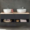 Wohnen Waschtisch|Waschbeckenunterschränke*Doppel-Waschtisch für die Wandmontage - Breznia