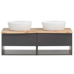 Wohnen Waschtisch|Waschbeckenunterschränke*Doppel-Waschtisch für die Wandmontage - Breznia