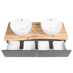 Wohnen Waschtisch|Waschbeckenunterschränke*Doppel-Waschtisch für die Wandmontage - Breznia