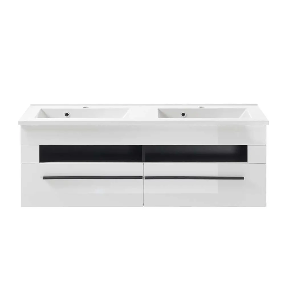 Wohnen Waschtisch|Waschbeckenunterschränke*Doppel-Waschtisch mit zwei Klappen - Ingmesan I