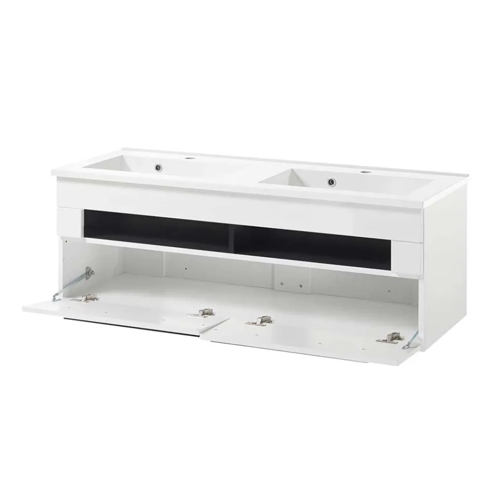 Wohnen Waschtisch|Waschbeckenunterschränke*Doppel-Waschtisch mit zwei Klappen - Ingmesan I