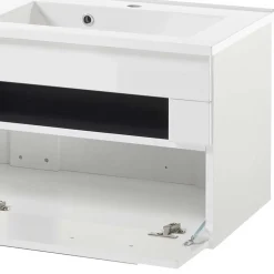 Wohnen Waschtisch|Waschbeckenunterschränke*Doppel-Waschtisch mit zwei Klappen - Ingmesan I