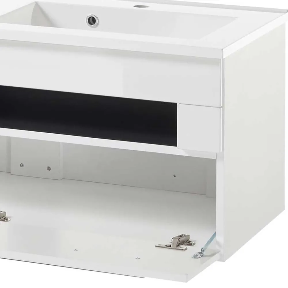 Wohnen Waschtisch|Waschbeckenunterschränke*Doppel-Waschtisch mit zwei Klappen - Ingmesan I