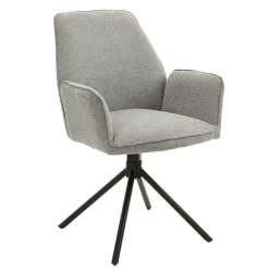 Wohnen Küchenstühle|Esszimmerstühle*Drehbare Armlehnen-Stühle in Grau - Satyno (2er Set)