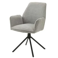 Wohnen Küchenstühle|Esszimmerstühle*Drehbare Armlehnen-Stühle in Grau - Satyno (2er Set)
