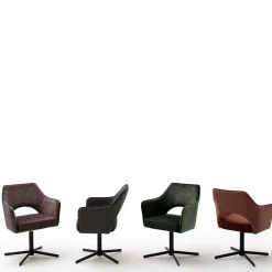 Wohnen Drehbare Esszimmerstühle mit Armlehnen - Bergen (2er Set)