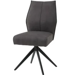 Wohnen Drehbare Polsterstühle in Dunkelgrau - Aturin (2er Set)