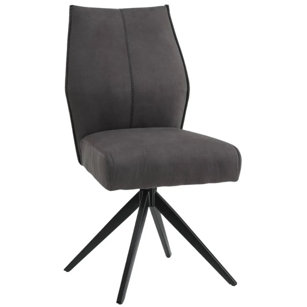 Wohnen Drehbare Polsterstühle in Dunkelgrau - Aturin (2er Set)