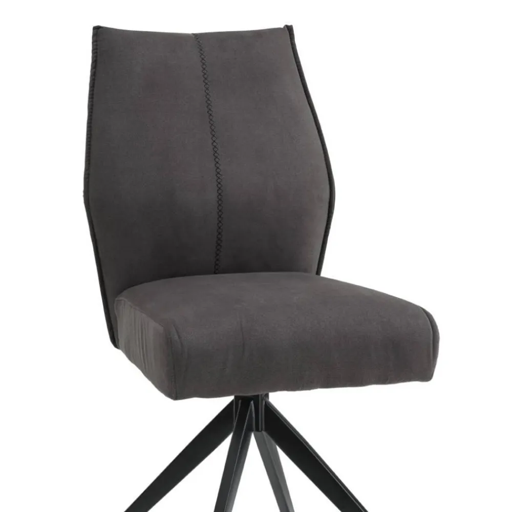 Wohnen Drehbare Polsterstühle in Dunkelgrau - Aturin (2er Set)