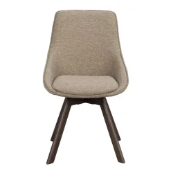 Wohnen Drehbare Polsterstühle in Beigegrau - Lucky (2er Set)