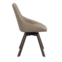 Wohnen Drehbare Polsterstühle in Beigegrau - Lucky (2er Set)