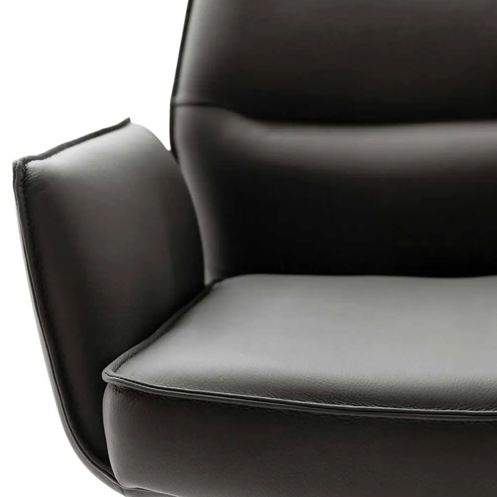 Wohnen Drehbare Tischsessel aus Echtleder - Cascaya (2er Set)