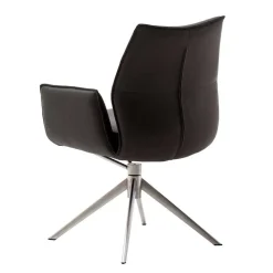 Wohnen Drehbare Tischsessel aus Echtleder - Cascaya (2er Set)