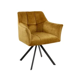 Wohnen Drehbare Tischsessel in Goldfarben - Arolds (2er Set)