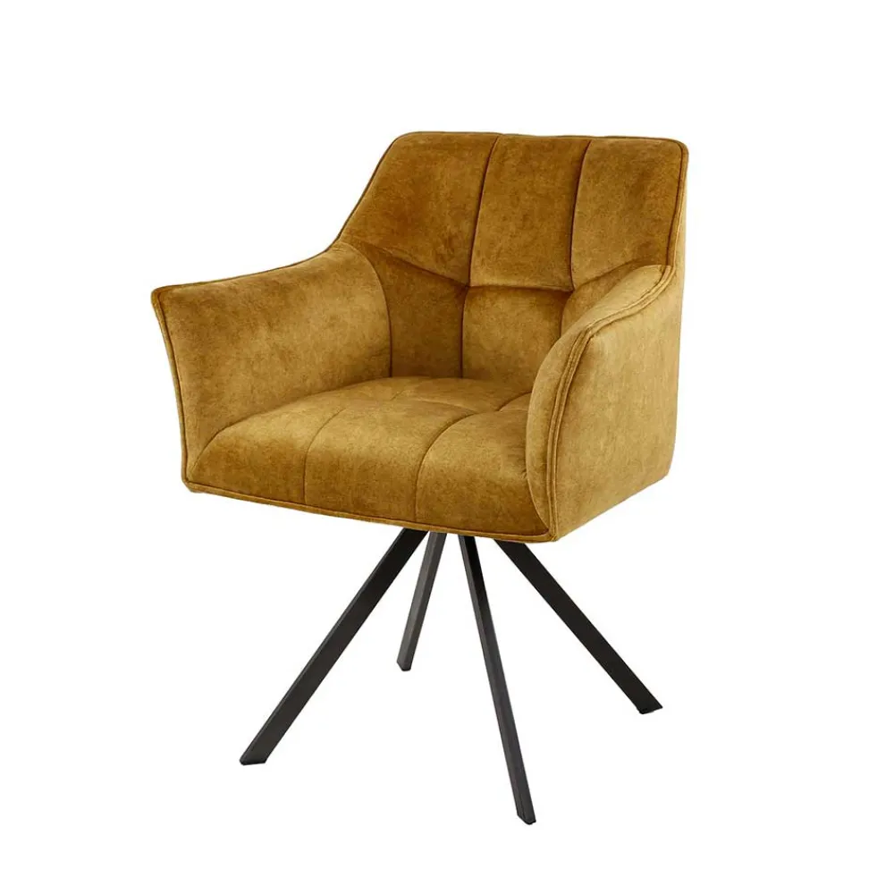 Wohnen Drehbare Tischsessel in Goldfarben - Arolds (2er Set)