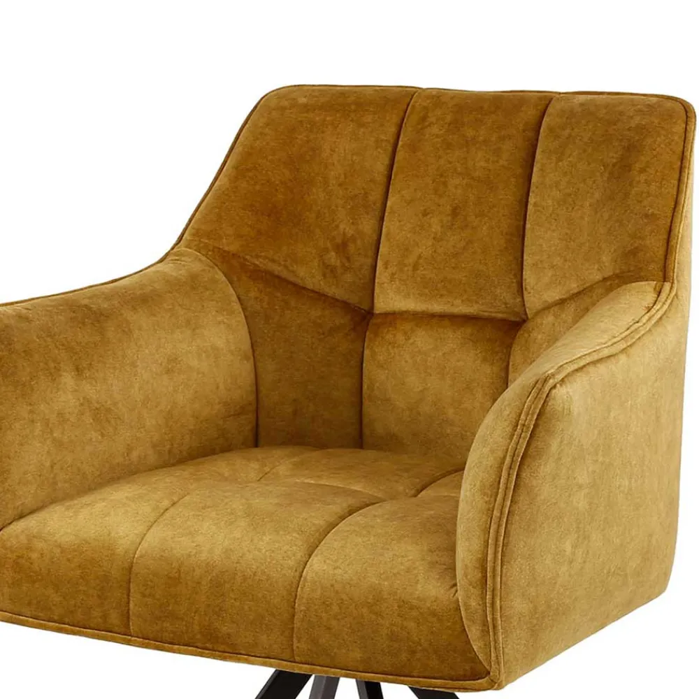 Wohnen Drehbare Tischsessel in Goldfarben - Arolds (2er Set)