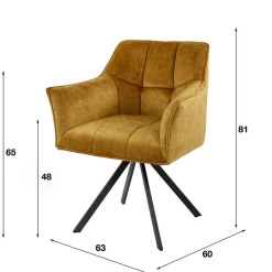 Wohnen Drehbare Tischsessel in Goldfarben - Arolds (2er Set)