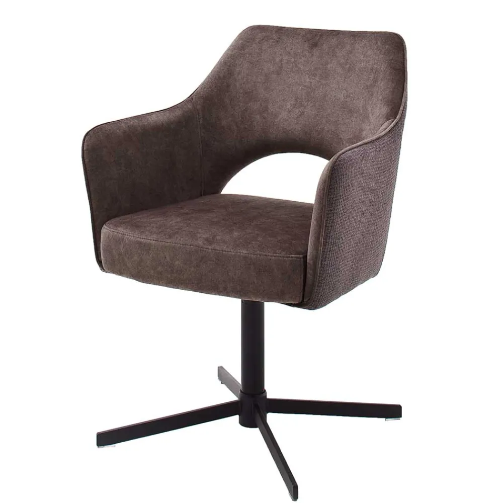 Wohnen Drehbare Tischsessel in Hellbraun - Rovinja (2er Set)