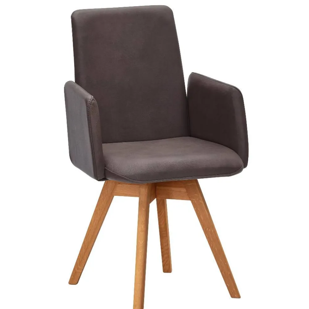 Wohnen Wohnzimmerstühle*Drehbarer Armlehnen-Stuhl in Dunkelbraun - Palma