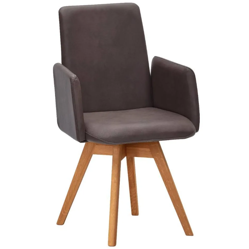 Wohnen Wohnzimmerstühle*Drehbarer Armlehnen-Stuhl in Dunkelbraun - Palma